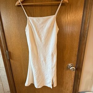 The Impeccable Pig Cream Textured Linen Dress Medium